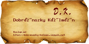 Dobránszky Kálmán névjegykártya