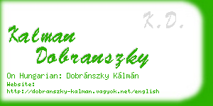 kalman dobranszky business card